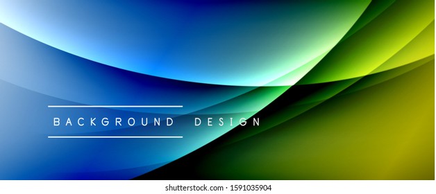 Wave Liquid Stillinien mit Schatten und Licht auf Farbverlauf-Hintergrund. Trendy, einfache Farbverlauf-Abstrakte Hintergrund mit dynamischem, gerade Schattenzeileneffekt. Vektorgrafik für