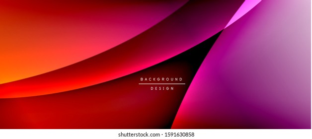 Wave liquid style lines with shadows and light on gradient background. Trendy simple fluid color gradient abstract background with dynamic straight shadow line effect. Vector Illustration For