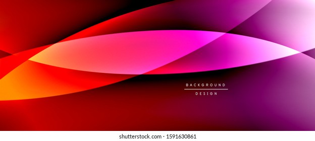 Wave liquid style lines with shadows and light on gradient background. Trendy simple fluid color gradient abstract background with dynamic straight shadow line effect. Vector Illustration For