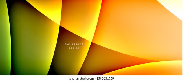 Linhas de estilo líquido de onda com sombras e luz no plano de fundo gradiente. Fundo abstrato do gradiente de cor do fluido simples da moda com efeito de linha de sombra reta dinâmica. Ilustração De Vetor Para