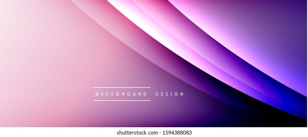Wave liquid style lines with shadows and light on gradient background. Trendy simple fluid color gradient abstract background with dynamic straight shadow line effect. Vector Illustration For