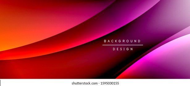 Wave liquid style lines with shadows and light on gradient background. Trendy simple fluid color gradient abstract background with dynamic straight shadow line effect. Vector Illustration 