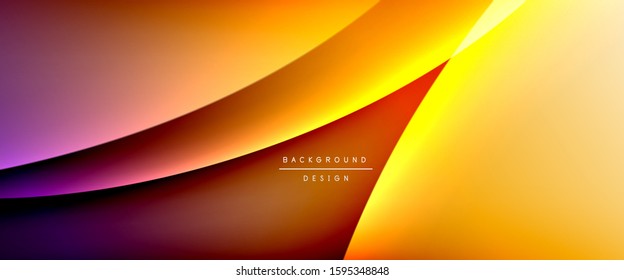 Wave liquid style lines with shadows and light on gradient background. Trendy simple fluid color gradient abstract background with dynamic straight shadow line effect. Vector Illustration For