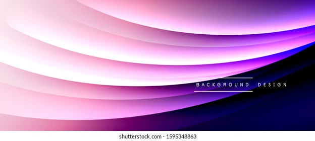 Wave liquid style lines with shadows and light on gradient background. Trendy simple fluid color gradient abstract background with dynamic straight shadow line effect. Vector Illustration For