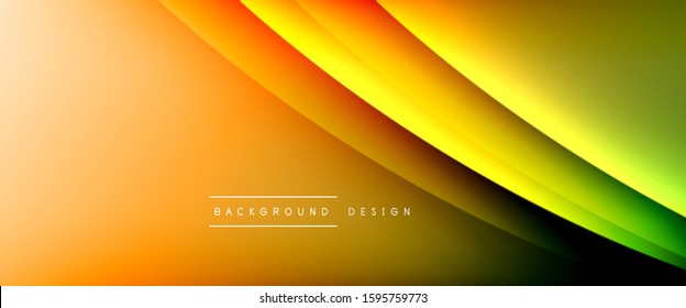 Wave liquid style lines with shadows and light on gradient background. Trendy simple fluid color gradient abstract background with dynamic straight shadow line effect. Vector Illustration For