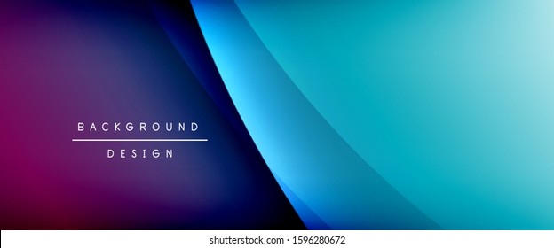 Wave liquid style lines with shadows and light on gradient background. Trendy simple fluid color gradient abstract background with dynamic straight shadow line effect. Vector Illustration For