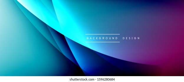 Wave liquid style lines with shadows and light on gradient background. Trendy simple fluid color gradient abstract background with dynamic straight shadow line effect. Vector Illustration For