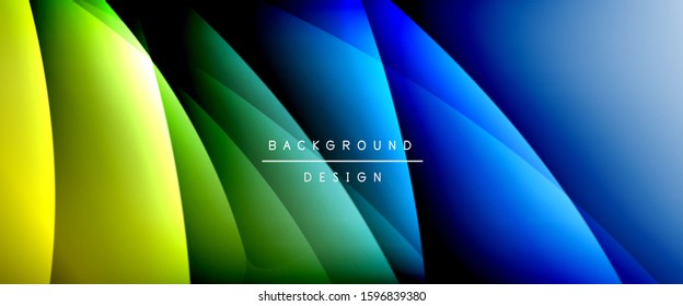 Wave liquid style lines with shadows and light on gradient background. Trendy simple fluid color gradient abstract background with dynamic straight shadow line effect. Vector Illustration For
