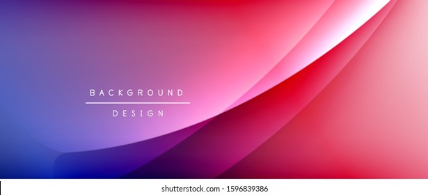 Wave liquid style lines with shadows and light on gradient background. Trendy simple fluid color gradient abstract background with dynamic straight shadow line effect. Vector Illustration For