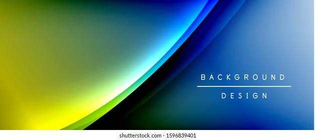 Wave liquid style lines with shadows and light on gradient background. Trendy simple fluid color gradient abstract background with dynamic straight shadow line effect. Vector Illustration For