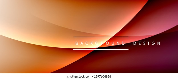 Wave liquid style lines with shadows and light on gradient background. Trendy simple fluid color gradient abstract background with dynamic straight shadow line effect. Vector Illustration For