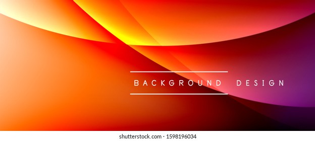 Wave liquid style lines with shadows and light on gradient background. Trendy simple fluid color gradient abstract background with dynamic straight shadow line effect. Vector Illustration For