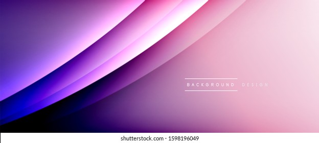 Wave liquid style lines with shadows and light on gradient background. Trendy simple fluid color gradient abstract background with dynamic straight shadow line effect. Vector Illustration For