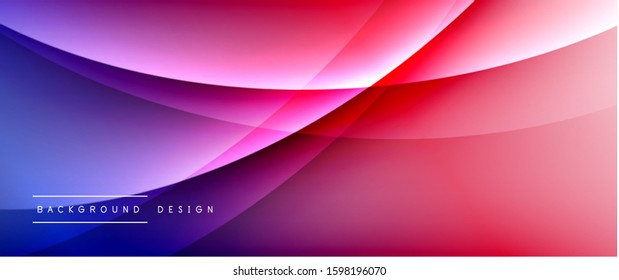 Wave liquid style lines with shadows and light on gradient background. Trendy simple fluid color gradient abstract background with dynamic straight shadow line effect. Vector Illustration For