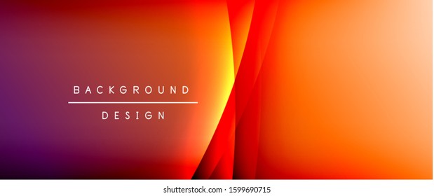 Wave liquid style lines with shadows and light on gradient background. Trendy simple fluid color gradient abstract background with dynamic straight shadow line effect. Vector Illustration For