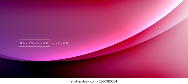 Wave liquid style lines with shadows and light on gradient background. Trendy simple fluid color gradient abstract background with dynamic straight shadow line effect. Vector Illustration For