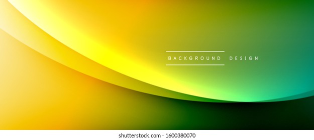 Wave liquid style lines with shadows and light on gradient background. Trendy simple fluid color gradient abstract background with dynamic straight shadow line effect. Vector Illustration For