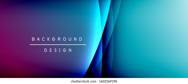 Wave liquid style lines with shadows and light on gradient background. Trendy simple fluid color gradient abstract background with dynamic straight shadow line effect. Vector Illustration For
