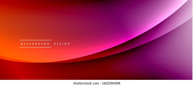 Wave liquid style lines with shadows and light on gradient background. Trendy simple fluid color gradient abstract background with dynamic straight shadow line effect. Vector Illustration For