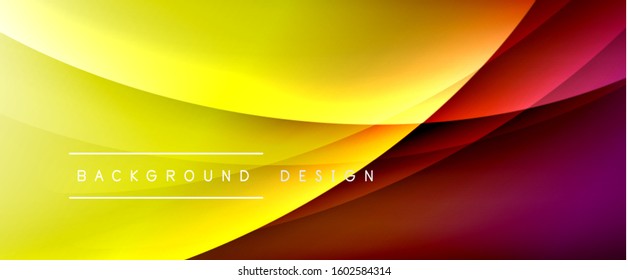 Wave liquid style lines with shadows and light on gradient background. Trendy simple fluid color gradient abstract background with dynamic straight shadow line effect. Vector Illustration For
