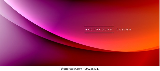 Wave liquid style lines with shadows and light on gradient background. Trendy simple fluid color gradient abstract background with dynamic straight shadow line effect. Vector Illustration For