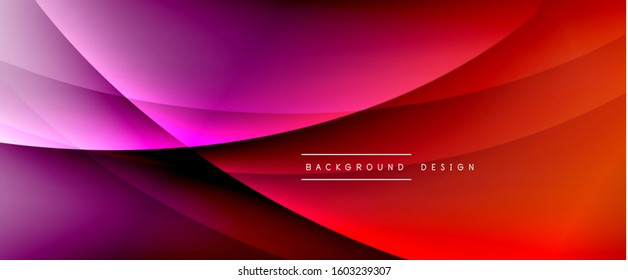 Linhas de estilo líquido de onda com sombras e luz no plano de fundo gradiente. Fundo abstrato do gradiente de cor do fluido simples da moda com efeito de linha de sombra reta dinâmica. Ilustração De Vetor Para