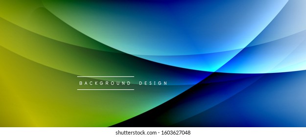 Wave liquid style lines with shadows and light on gradient background. Trendy simple fluid color gradient abstract background with dynamic straight shadow line effect. Vector Illustration For