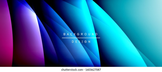 Wave liquid style lines with shadows and light on gradient background. Trendy simple fluid color gradient abstract background with dynamic straight shadow line effect. Vector Illustration 