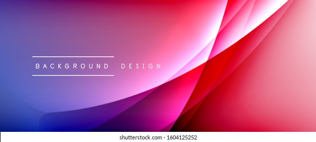 Wave liquid style lines with shadows and light on gradient background. Trendy simple fluid color gradient abstract background with dynamic straight shadow line effect. Vector Illustration For