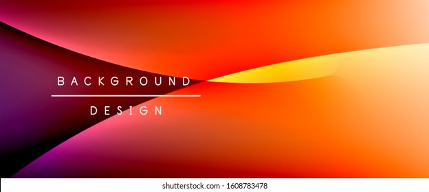 Wave Liquid Stillinien mit Schatten und Licht auf Farbverlauf-Hintergrund. Trendy, einfache Farbverlauf-Abstrakte Hintergrund mit dynamischem, gerade Schattenzeileneffekt. Vektorgrafik für