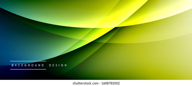 Wave liquid style lines with shadows and light on gradient background. Trendy simple fluid color gradient abstract background with dynamic straight shadow line effect. Vector Illustration For