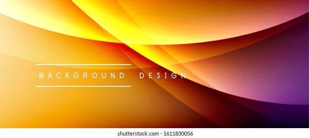 Wave liquid style lines with shadows and light on gradient background. Trendy simple fluid color gradient abstract background with dynamic straight shadow line effect. Vector Illustration For