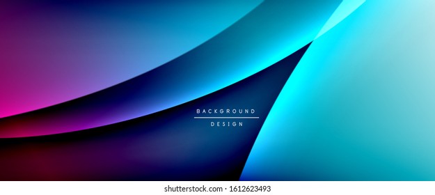 Wave liquid style lines with shadows and light on gradient background. Trendy simple fluid color gradient abstract background with dynamic straight shadow line effect. Vector Illustration For