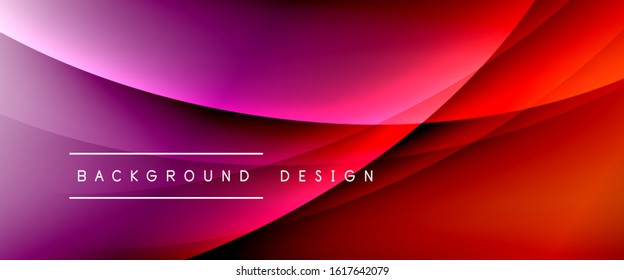 Wave liquid style lines with shadows and light on gradient background. Trendy simple fluid color gradient abstract background with dynamic straight shadow line effect. Vector Illustration For