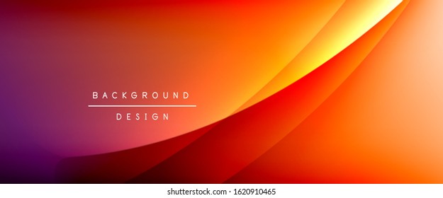 Wave liquid style lines with shadows and light on gradient background. Trendy simple fluid color gradient abstract background with dynamic straight shadow line effect. Vector Illustration For