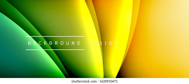 Wave liquid style lines with shadows and light on gradient background. Trendy simple fluid color gradient abstract background with dynamic straight shadow line effect. Vector Illustration For