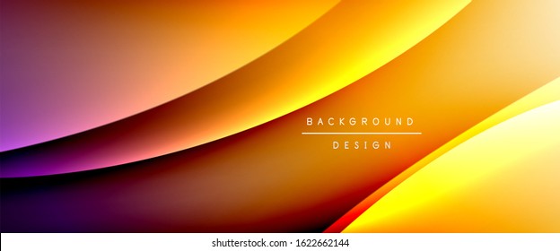 Wave liquid style lines with shadows and light on gradient background. Trendy simple fluid color gradient abstract background with dynamic straight shadow line effect. Vector Illustration For