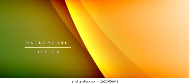 Wave liquid style lines with shadows and light on gradient background. Trendy simple fluid color gradient abstract background with dynamic straight shadow line effect. Vector Illustration For