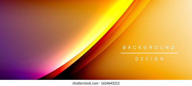 Wave liquid style lines with shadows and light on gradient background. Trendy simple fluid color gradient abstract background with dynamic straight shadow line effect. Vector Illustration For