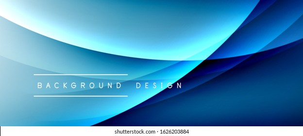 Wave liquid style lines with shadows and light on gradient background. Trendy simple fluid color gradient abstract background with dynamic straight shadow line effect. Vector Illustration 
