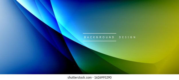 Wave liquid style lines with shadows and light on gradient background. Trendy simple fluid color gradient abstract background with dynamic straight shadow line effect. Vector Illustration For