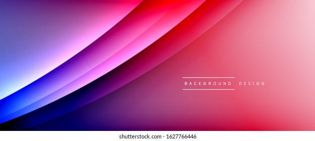 Wave Liquid Stillinien mit Schatten und Licht auf Farbverlauf-Hintergrund. Trendy, einfache Farbverlauf-Abstrakte Hintergrund mit dynamischem, gerade Schattenzeileneffekt. Vektorgrafik für
