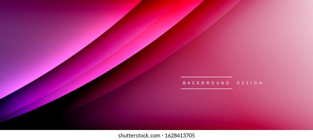 Wave liquid style lines with shadows and light on gradient background. Trendy simple fluid color gradient abstract background with dynamic straight shadow line effect. Vector Illustration For