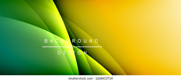 Wave liquid style lines with shadows and light on gradient background. Trendy simple fluid color gradient abstract background with dynamic straight shadow line effect. Vector Illustration For