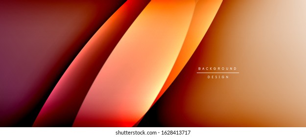 Wave liquid style lines with shadows and light on gradient background. Trendy simple fluid color gradient abstract background with dynamic straight shadow line effect. Vector Illustration For