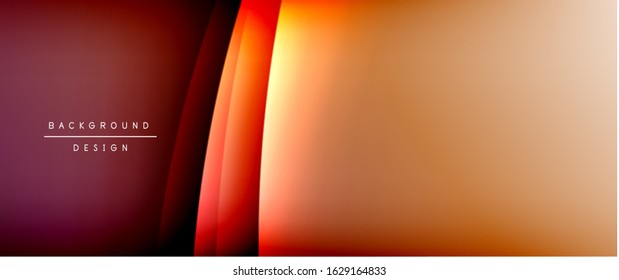 Linhas de estilo líquido de onda com sombras e luz no plano de fundo gradiente. Fundo abstrato do gradiente de cor do fluido simples da moda com efeito de linha de sombra reta dinâmica. Ilustração De Vetor Para