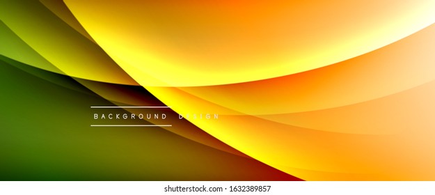 Wave liquid style lines with shadows and light on gradient background. Trendy simple fluid color gradient abstract background with dynamic straight shadow line effect. Vector Illustration