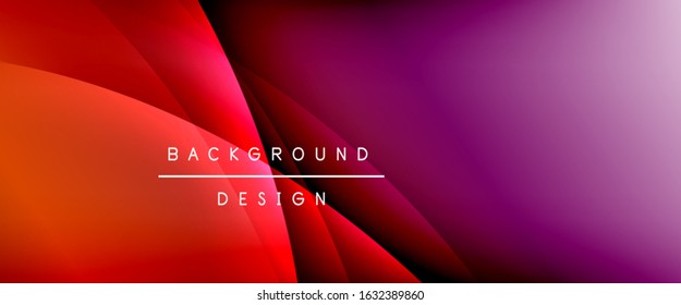 Wave liquid style lines with shadows and light on gradient background. Trendy simple fluid color gradient abstract background with dynamic straight shadow line effect. Vector Illustration For