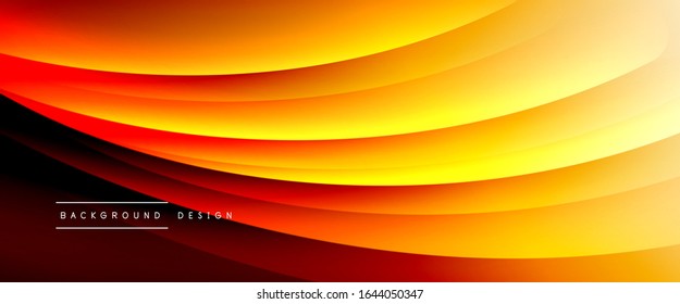 Wave liquid style lines with shadows and light on gradient background. Trendy simple fluid color gradient abstract background with dynamic straight shadow line effect. Vector Illustration For