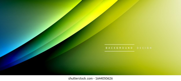 Wave liquid style lines with shadows and light on gradient background. Trendy simple fluid color gradient abstract background with dynamic straight shadow line effect. Vector Illustration For